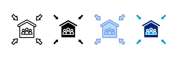 Community Center Icon Set Multiple Style Collection