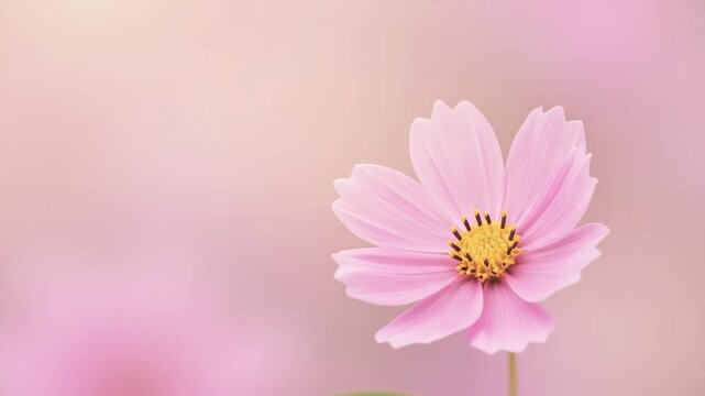 Pink cosmos flower close up