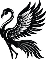 Obraz premium flamingo with detailed wing feathers and curled n.eps