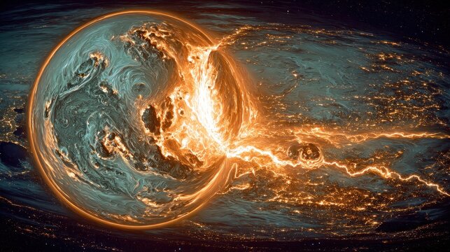 Earth fracturing in space