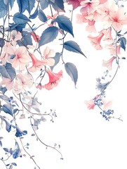 Fototapeta premium Vibrant floral arrangement nature setting digital artwork bright and airy close-up view botanical aesthetics