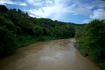 A river in Gunung Kidul, Yogyakarta, Indonesia during the dry season. A natural landscape