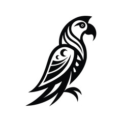 Fototapeta premium parrot with decorative tribal style feathers bla.eps