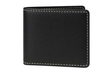 Black Leather Wallet with White Stitching