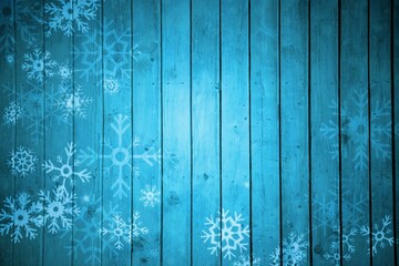 Obraz premium Snowflake pattern on blue planks