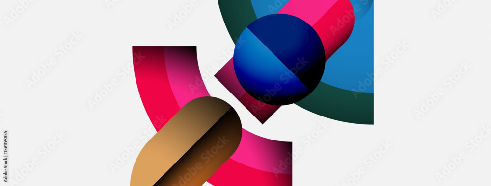 Aufkleber abstract shapes overlap, creating vibrant color blends. composition feels modern, dynamic, visually 