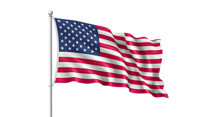 Obraz premium Waving Glory: Striking Isolated Illustration of the United States Flag Against a Dark Backdrop, Symbolizing Patriotism, Freedom, and National Pride