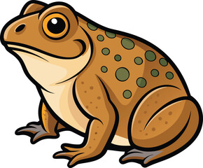  Simple side view of a toad in a crouched pose 