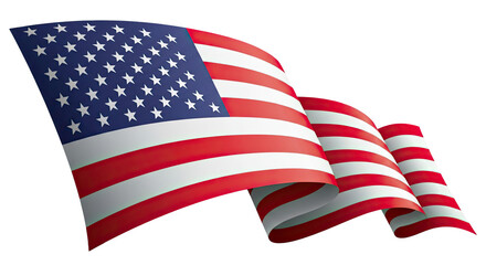 Obraz premium Waving American Flag Vector Illustration on Black Background - Patriotic Symbol of the United States of America, Independence Day and National Pride