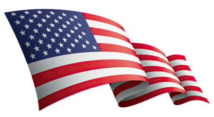 Waving American Flag Vector Illustration on Black Background - Patriotic Symbol of the United States of America, Independence Day and National Pride