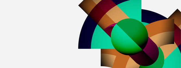 Obraz premium Abstract geometric composition. Overlapping colorful shapes create dynamic visual interest. Modern design with vibrant hues.