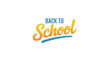 Back to School : Looping animated text on a white background for intros 