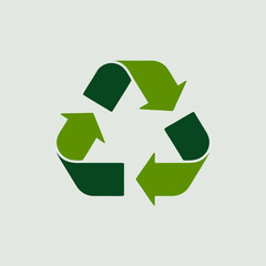 Fototapeta premium Vector SVG Design of Recycle Icon in Green Flat Style Environment Symbol Illustration