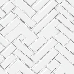 Realistic White Ceramic Subway Tile Pattern for Interior Design