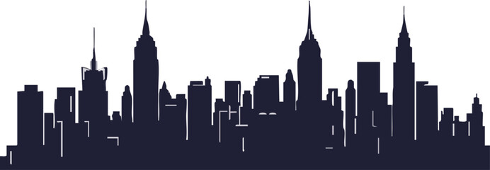Obraz premium fullshot_of_a_cityscape_silhouette_icon_the_background_color_should_be_whi