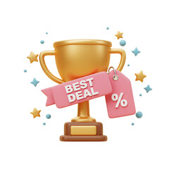 Best Deal Trophy Discount Sale Symbol for Success and Savings