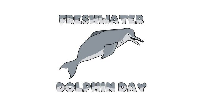 freshwater dolphin day motion video, ideal for freshwater dolphin day celebration