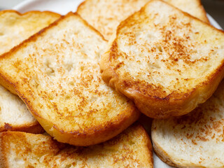 Pan fried toast, toasted bread