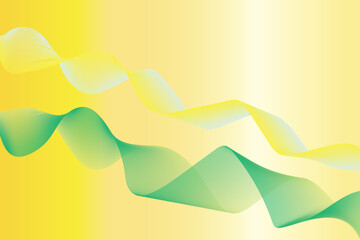 Bright Green and Yellow Wave abstract background Design
