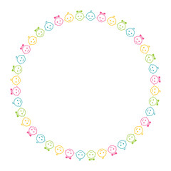 Colorful Circle Border with Baby Faces  