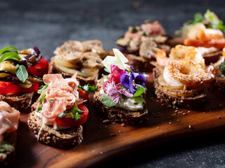  Variety of mini sandwiches with cream cheese, 