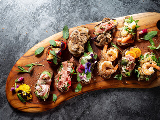  Variety of mini sandwiches with cream cheese, 