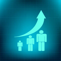 Vector icon on a blue background with a gradient