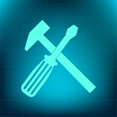 Vector icon on a blue background with a gradient