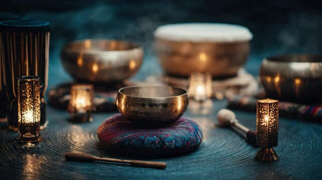 Sound wave of sound healing instruments for meditation