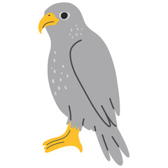Hand drawn eagle cartoon illustration 