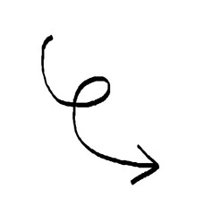 Emphasis arrow vector icon. Design doodle arrow grunge line. Vector twist zigzag curve wave.