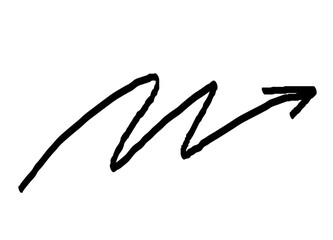 Emphasis arrow vector icon. Design doodle arrow grunge line. Vector twist zigzag curve wave.