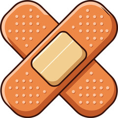 Adhesive bandage or band aid isolated on a clean white background