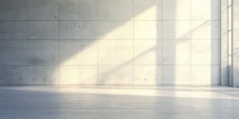 Obraz premium Empty modern concrete interior with sunlight