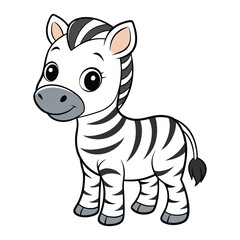 A captivating vector illustration of a wild zebra, isolated with striking black and white stripes, perfect for showcasing the beauty of zoo animals and safari wildlife