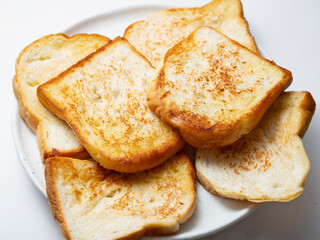 Pan fried toast, toasted bread