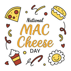 national mac and cheese day vibrant colorful vector.