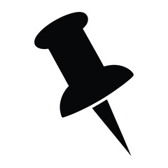 push pin icon silhouette style.