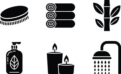 Spa and Wellness Icons Set –Spa and Wellness Icons Vector Silhouette.