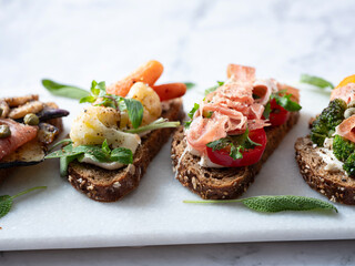 Variety of mini sandwiches 