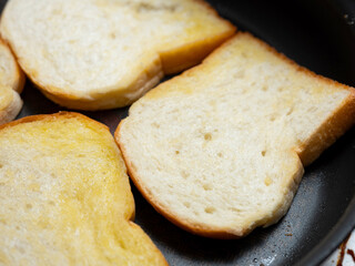 Pan fried toast, toasted bread