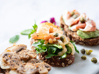 Variety of mini sandwiches 