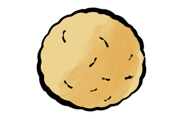 がんもどきのベクターイラスト 手描き 筆 冬 鍋物