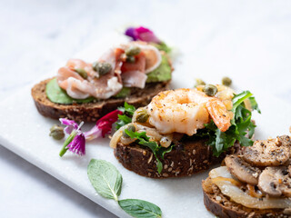 Variety of mini sandwiches 