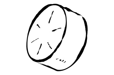 大根のベクターイラスト 手描き 筆 冬 鍋物