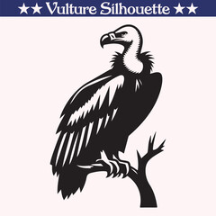 Vulture Silhouette Vector – Bold Bird of Prey Illustration for Wildlife & Nature Designs