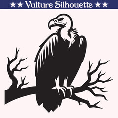 Vulture Silhouette Vector – Bold Bird of Prey Illustration for Wildlife & Nature Designs