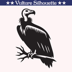 Vulture Silhouette Vector – Bold Bird of Prey Illustration for Wildlife & Nature Designs