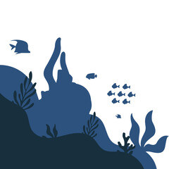 Underwater Corner Illustration