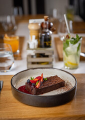 Chocolate cake with fresh berries